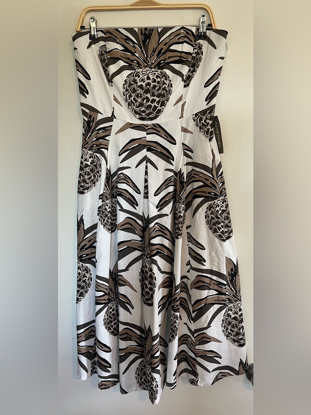 Eva Mendes Collection New York & Company Pineapple Strapless Dress NWT Size M